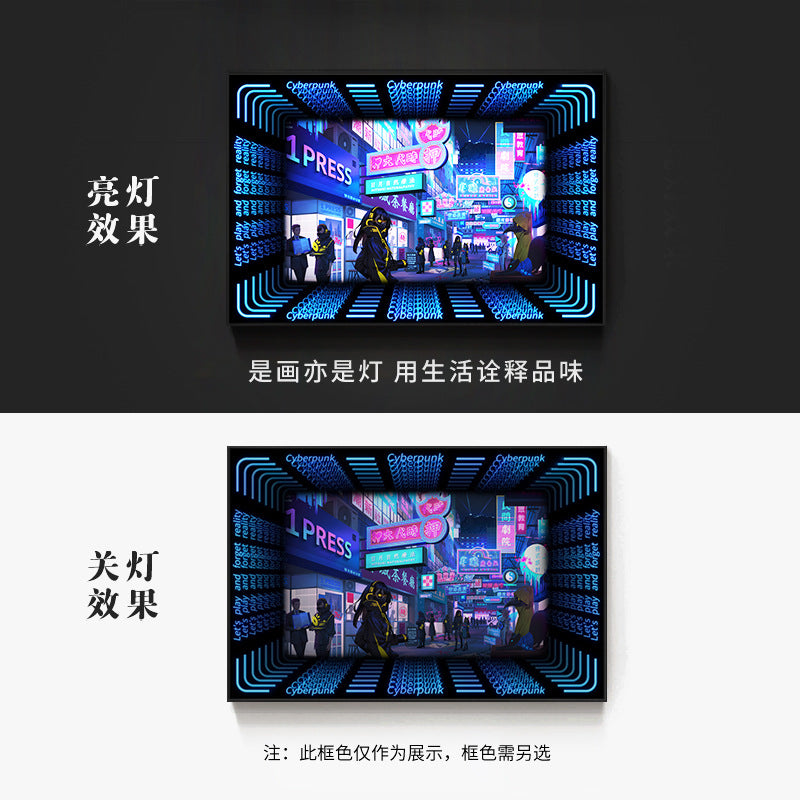 KTV box, private room, luminous hanging paintings, bar, pub, wall decoration painting, e-sports room, cyberpunk style mural