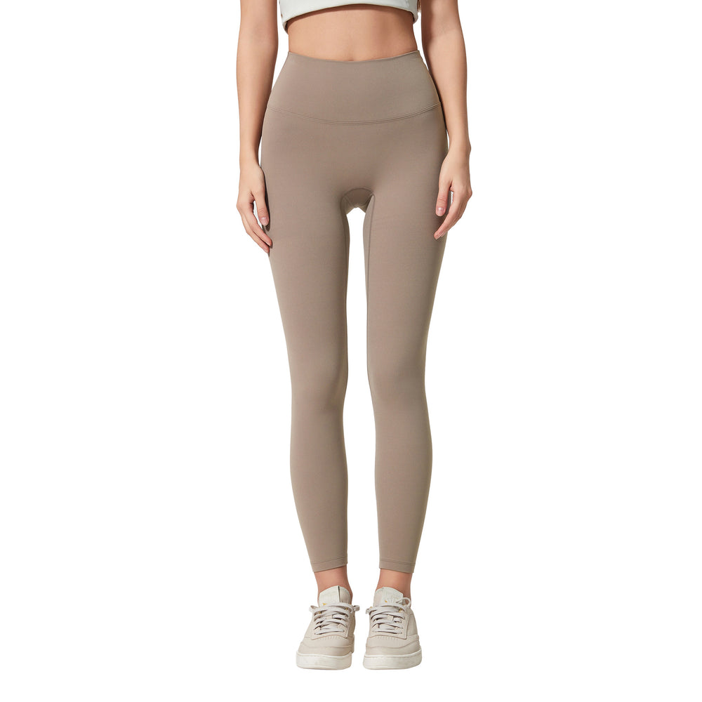 Dianqian new arrival nude fitness pants women's no embarrassing line high waist sports hip lifting stretch yoga pants d19108-2