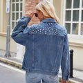 Fashionexport cross-border  new arrival silm washed shortlong sleeves denim jacketoutweartops for women