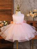 New children's dress - sky blue sleeveless tulle princess dress - export quality summer girl's elegant birthday dress
