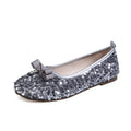 Sequin flats women's  summer new arrivalfrench evening light mouth fashioncasualbowsflats bean shoes