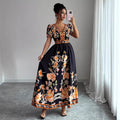 spring new arrival: v-neck ethnic print satin wrap maxi dress