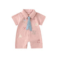 Baby short-sleeve romper: adorable summer outfit for little boys - stylish and trendy for summer strolls and crawling!