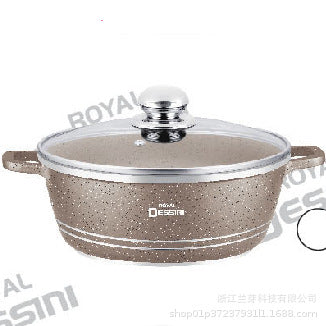 Royaldessini10pcs non-stick aluminum pot soup pot frying pan kitchen utensils one pot non-stick large pot with lid