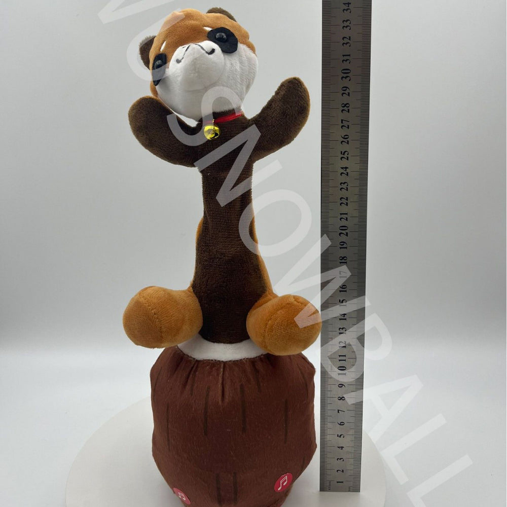 Rotating rod three brothers plush toy dog dancing interactive toy desktop ornament kids soundable doll wholesale