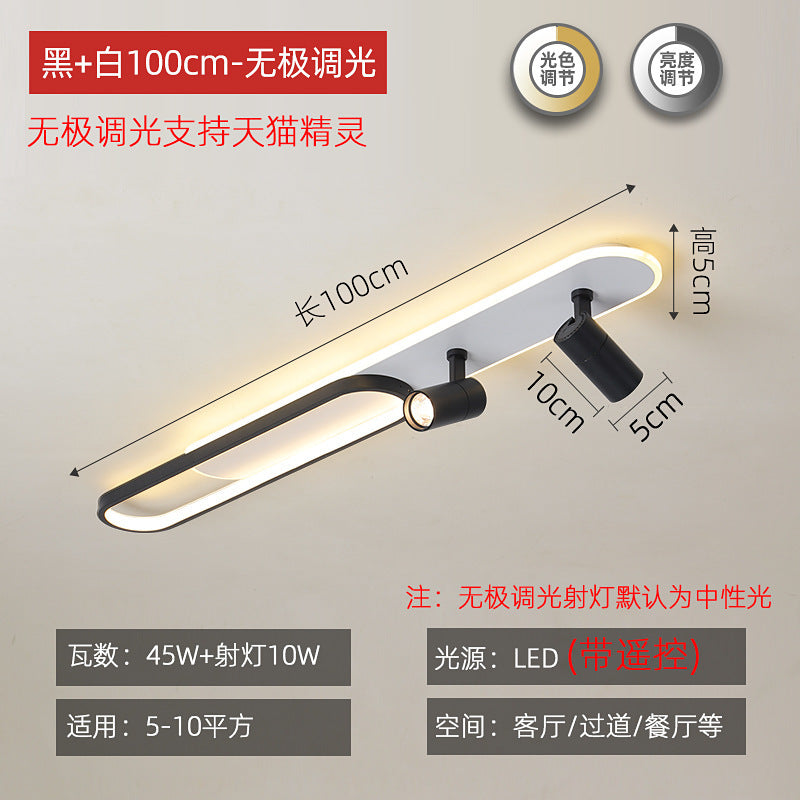 Corridor ceiling light, aisle light, creative personality, strip with spotlights, no main lighting, simple modern cloakroom lighting