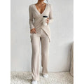 Shipped: hot-selling european and american cross-border style,  new slim-fit long-sleeved, loose high-waisted top and pants set