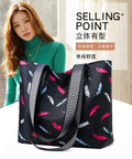2024 new large capacity shoulder bag fashionable floral oxford cloth tote bag large capacity trendy women's bag