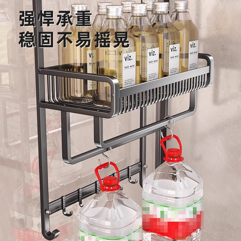Shower room, glass door, rear shelf, no punching, bath towel rack, bathroom space aluminum towel rack, storage and hanging shelf.