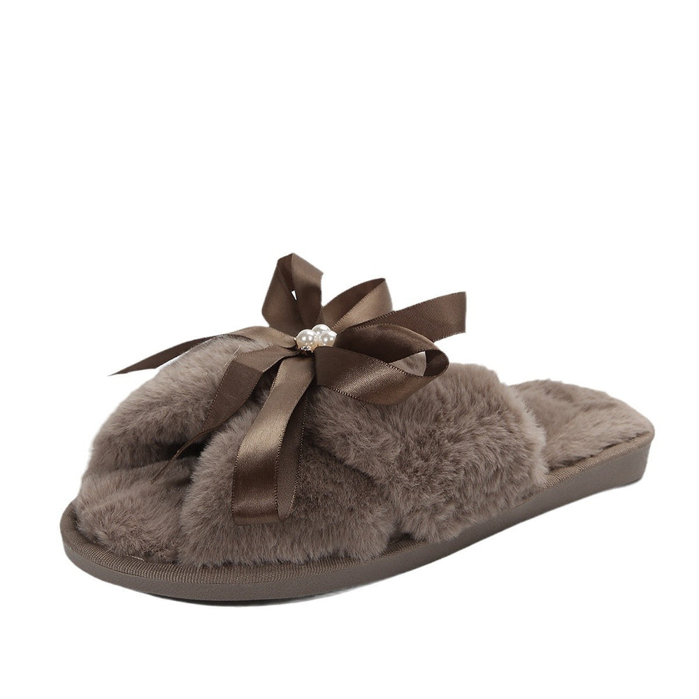 Fall and winternew arrivalmuffa slippersbows cross-border slippers indoor and outdoor slippers women insheattech cross slippers women
