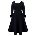 D451 party dress independent station winter elegant elegance fur decoration large skirt dress african dress