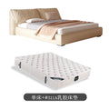 Foshan factory customized elephant ear genuine leather soft-packed bed, italian minimalist cream style master bedroom double bed