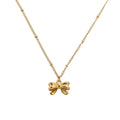 Fresh and sweet "runaway princess" bowknot 18k gold-plated titanium steel necklace - women's luxury design clavicle chain wholesale