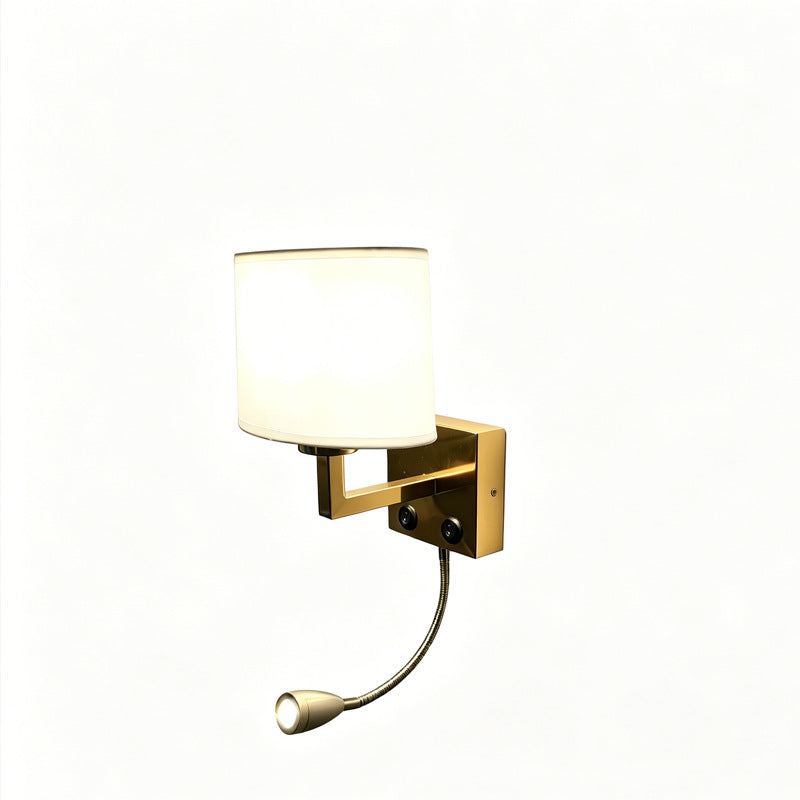 Accessible luxury fabric wall lamp cross-border hotel bedside reading lamp soft tube adjustable spotlight bedroom corridor indoor wall lamp