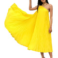 C8552  cross-border  elegant solid color ruched sleeveless asymmetrical neck maxi dress - export quality