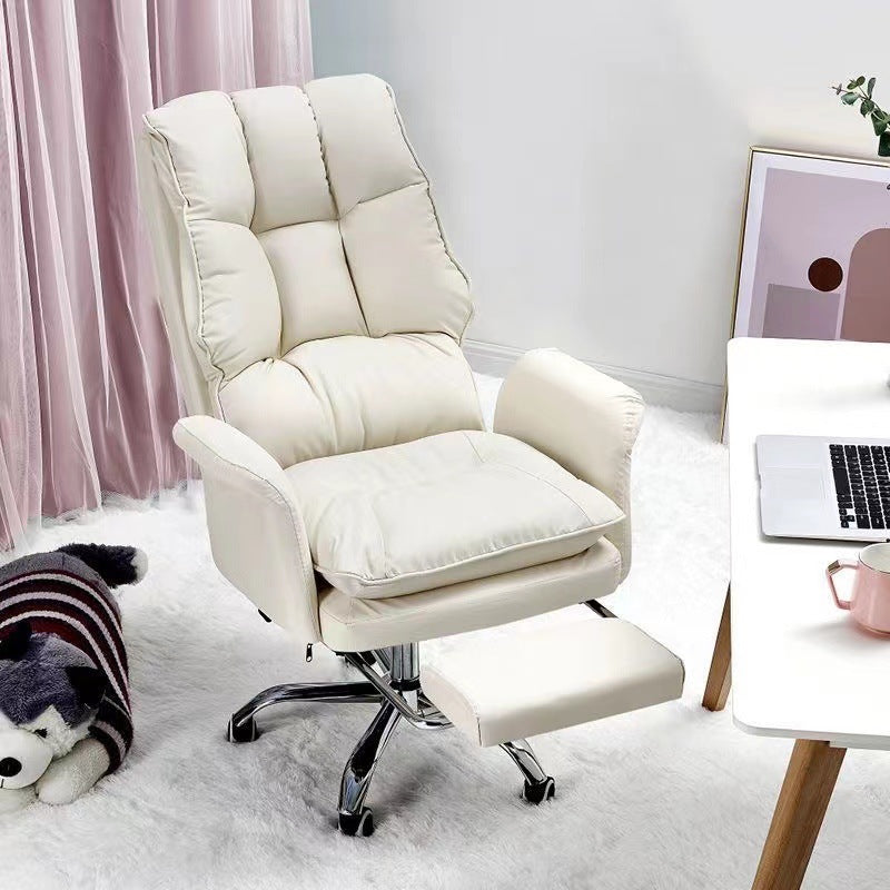 Computer chair for homegirls cute plaid backrest office chair adjustable swivel chair lazy anchor live broadcast chair