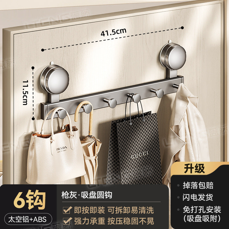 Strong vacuum suction cup door rear row hook storage rack Adhesive hook entry door No punching wall clothing storage hanger