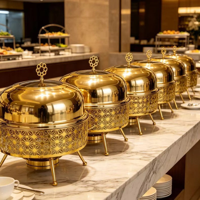 Gold luxury hanging buffet warmer - hotel restaurant wedding banquet buffet stove - in stock wholesale