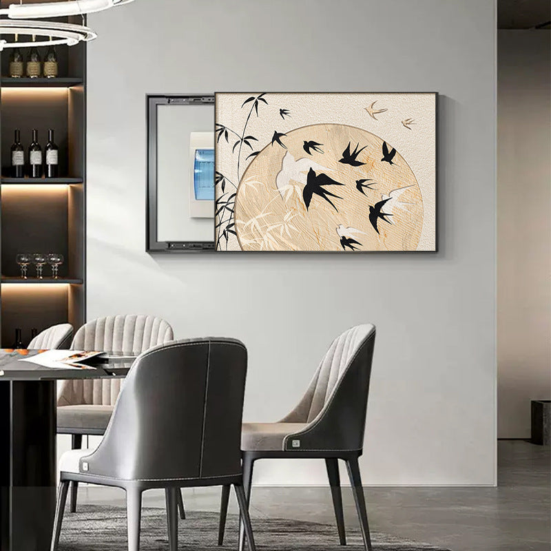 French medieval style meter box decorative painting premium living room room cover dining room distribution box cover ugly hanging painting