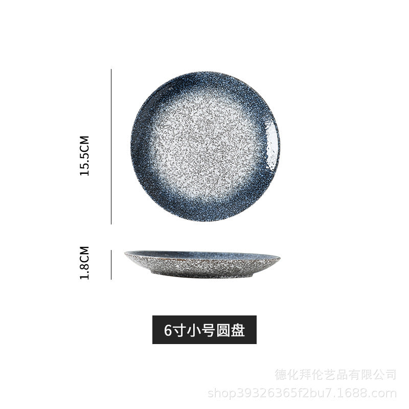 Japanese-style influencer dinner plates restaurant tableware commercial steak plates creative flat plates household dinner plates unique snack dishes