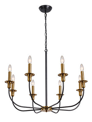 Cross-border  American retro chandelier, American country 6 heads 8 heads black gold wrought iron lamps
