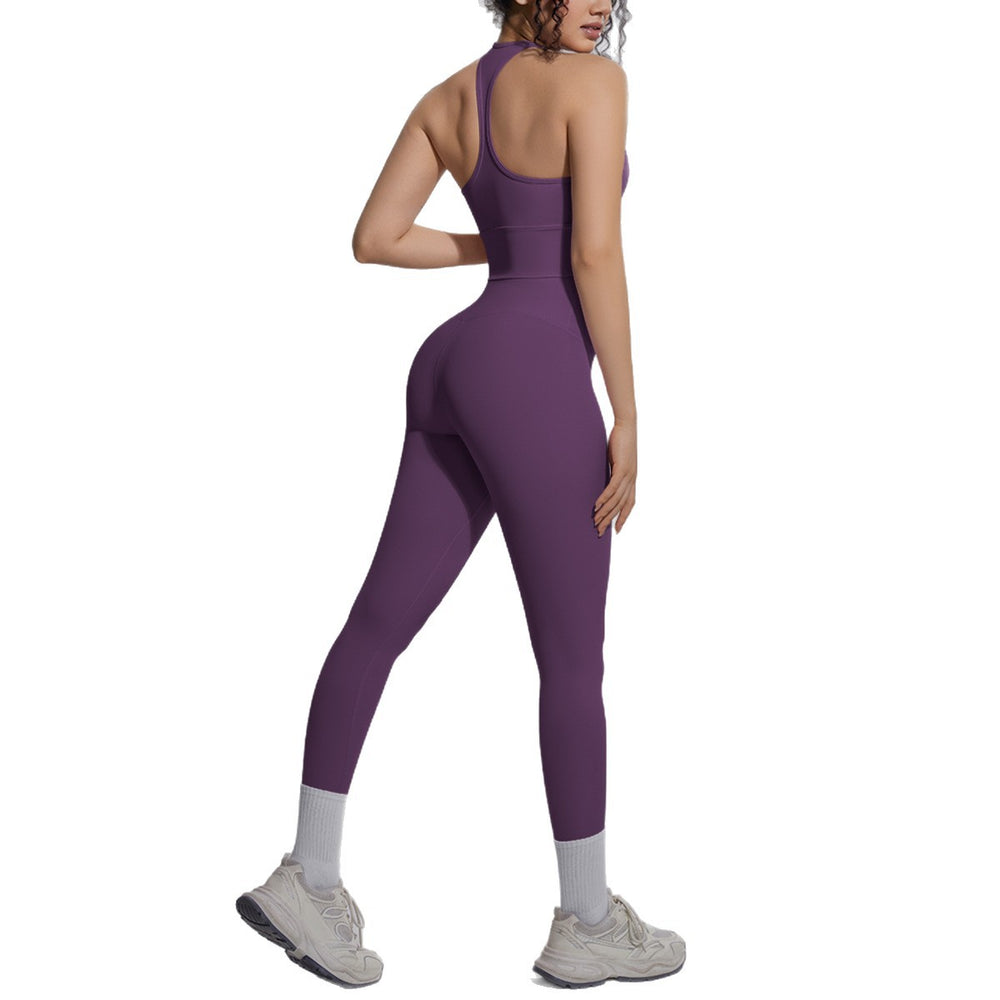 New arrival: solid color reversible jacquard compression yoga set - workout, running, and fitness two-piece outfit