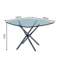 Customizable square tempered glass table for home use - modern minimalist design, ideal for small spaces, meetings, and creative dining