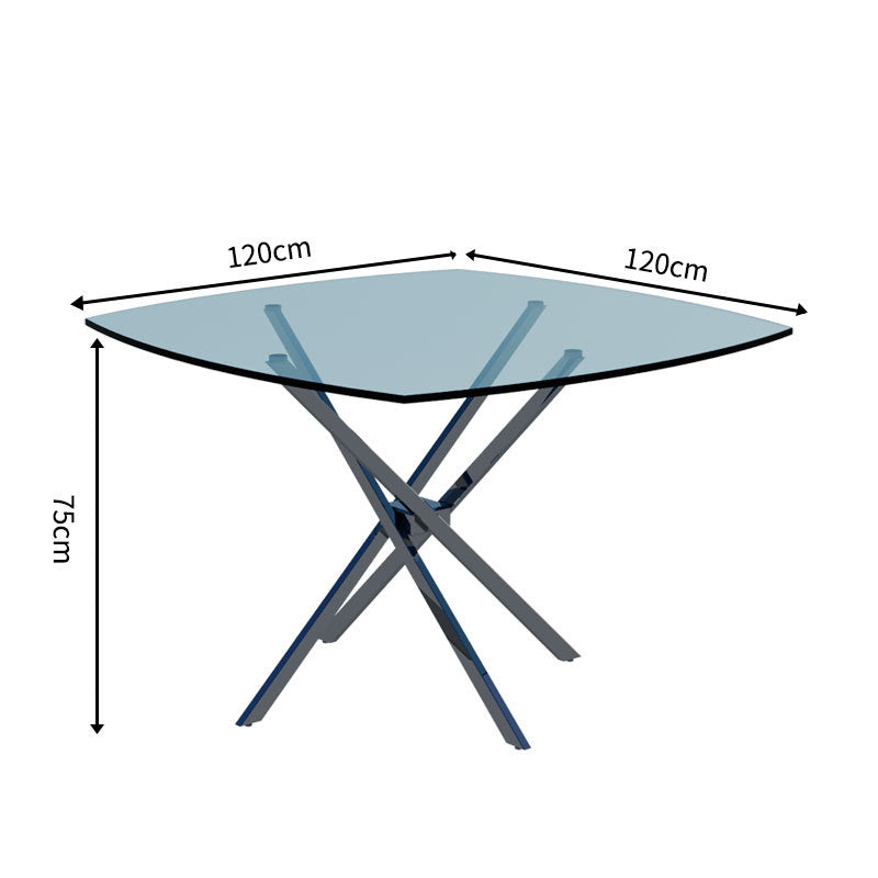 Customizable square tempered glass table for home use - modern minimalist design, ideal for small spaces, meetings, and creative dining