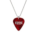 Guitar pick red print hellfire stranger things stainless steel bead chain melon seed buckle necklace cross-border new product