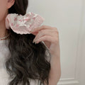 Lace edge floral bows large intestine hair tie frenchgirlsweet hair tie rubber band ponytail hair tie headwear
