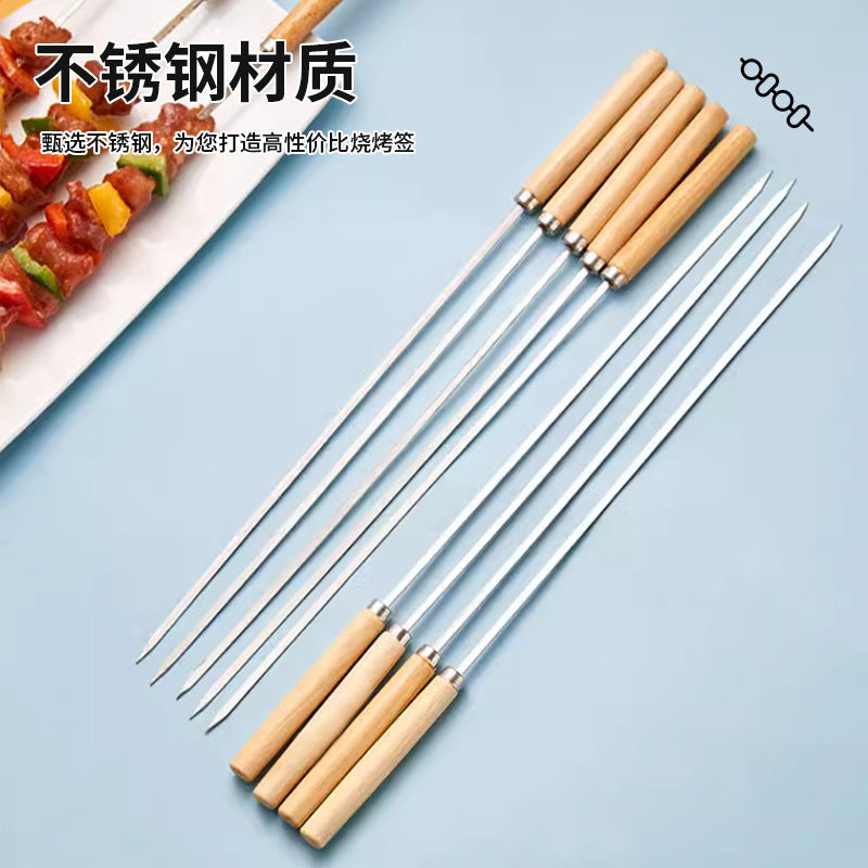 Stainless steel barbecue skewers, barbecue skewers, all-in-one mutton skewers, barbecue skewers, tools, special for food stalls and barbecue stalls