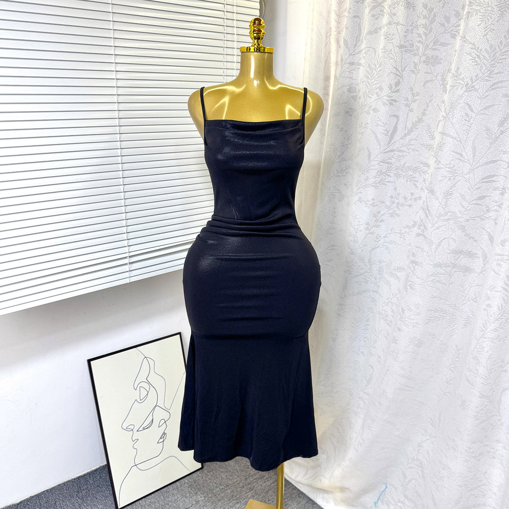 Summer sexy sheer suspender dress - elegant, backless, new arrival - slim fit, low-cut maxi dress