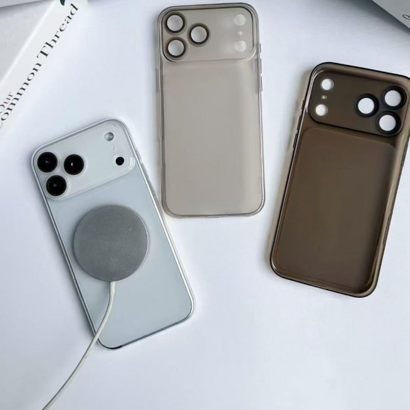 Suitable for apple 16promax anti-fall mobile phone case, ultra-thin second-change case, fine hole transparent color iphone17 protective case 13