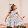 Kids' short-sleeve printed smocked dress - fresh & sweet country style