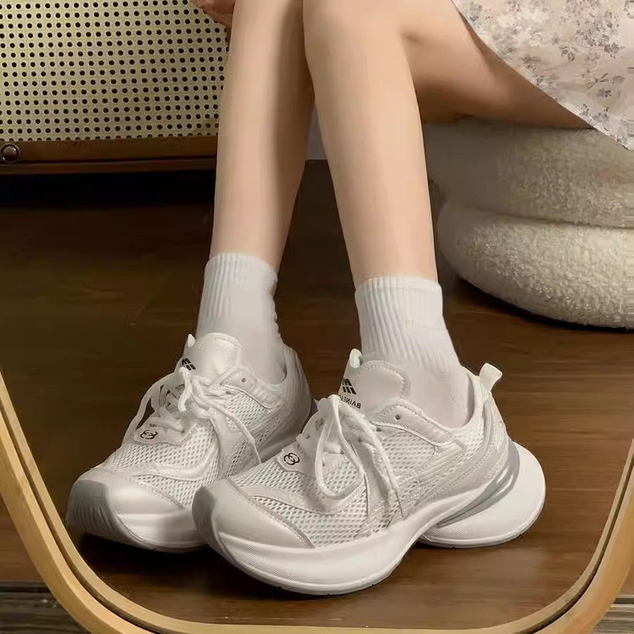 Thick soledad shoes women's 2026new arrivalsummer thin breathable mesh shoes casual running sports shoes women's shoes