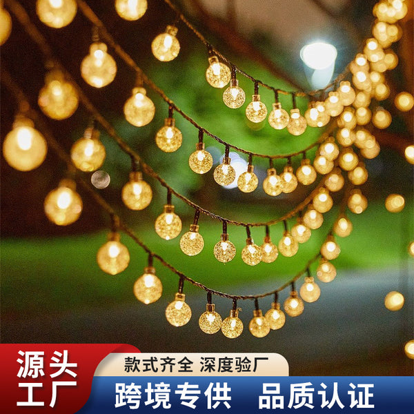 LED solar bubble ball light string outdoor camping light string garden decorative light ambient light crystal ball colorful light