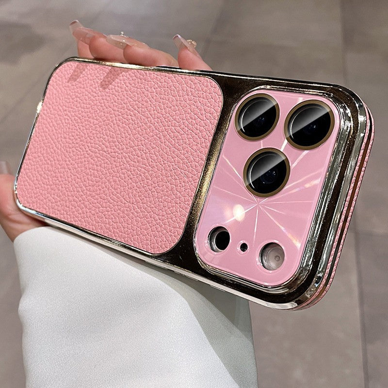 instant transformation 17 aurora large window suitable for iphone17pro mobile phone case apple 13 simple leather texture anti-fall