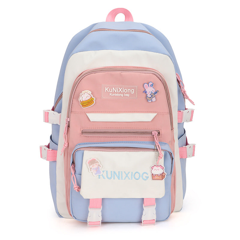 Small fresh schoolbag female junior high school students high value cute primary school students backpack middle school students large capacity lightweight backpack
