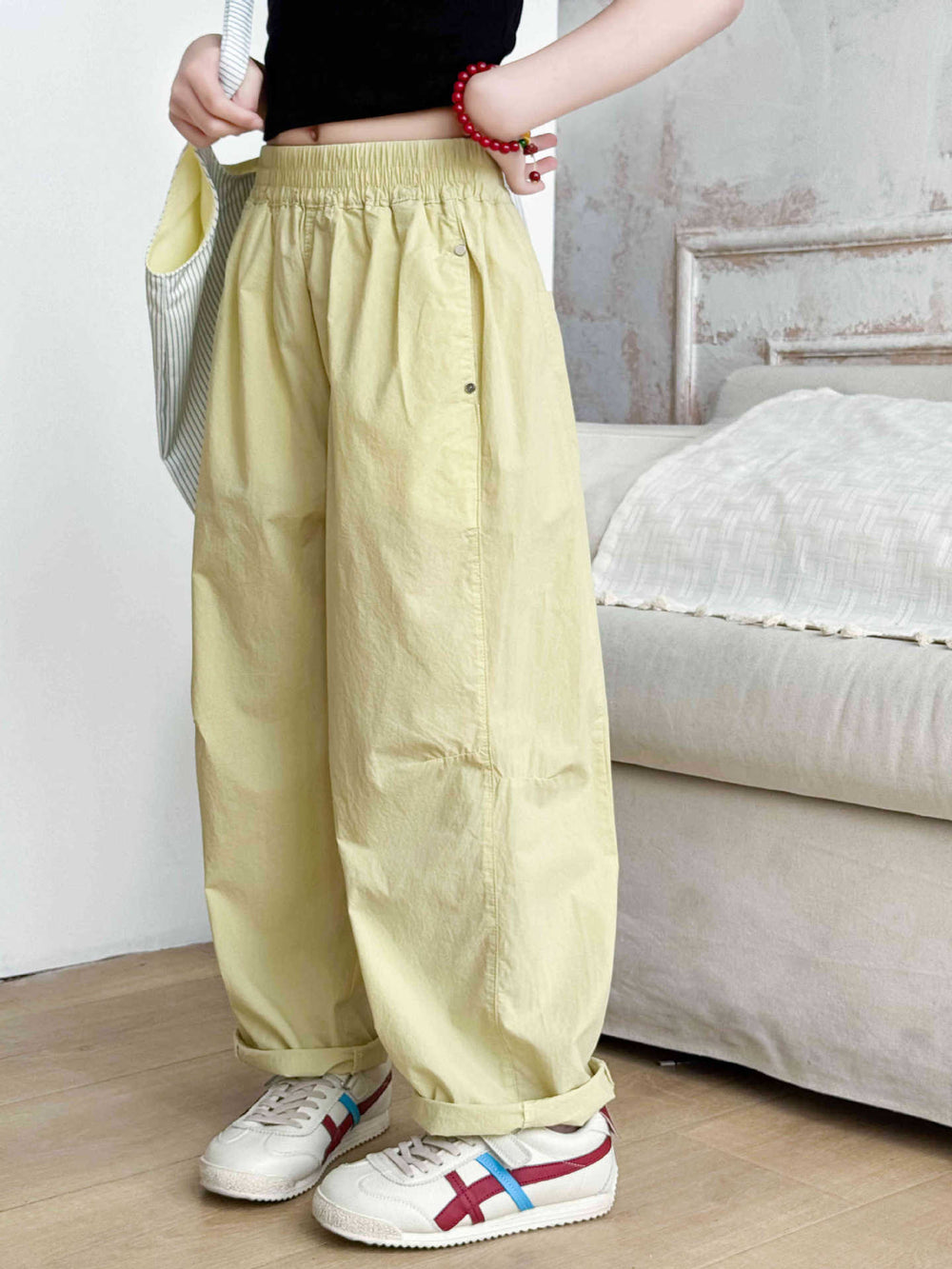 25summernew arrivalpure cottoncasual pants scimitar pants