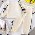 Children's clothing cross-border girlsuit apricot long-sleeved topspantssuit