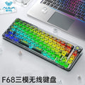 Wolf spider f68 mechanical keyboard - transparent, bluetooth/wireless tri-mode, rgb, customizable, hot-swappable - cross-border amazon/ebay