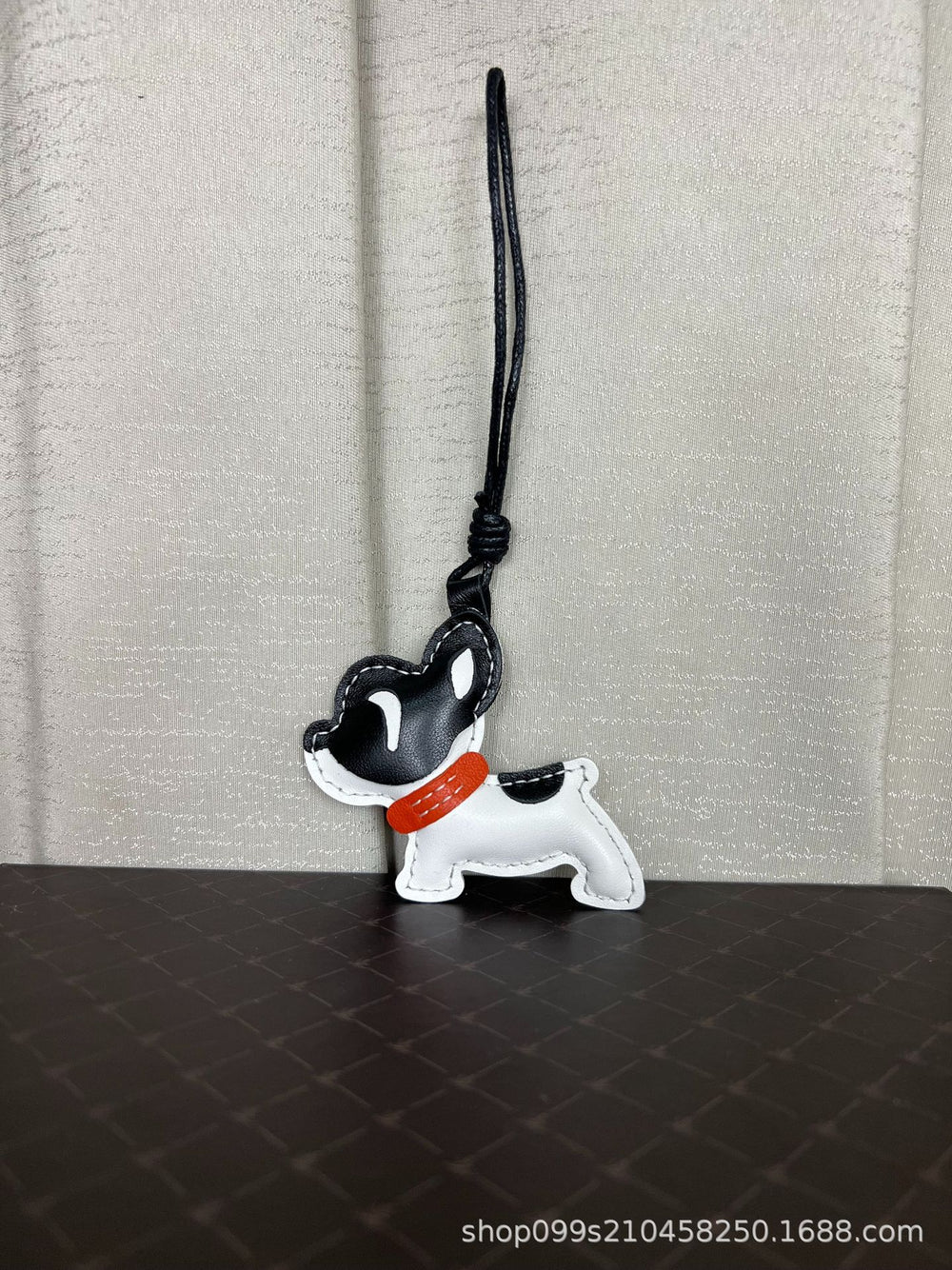 Crazy ins puppy pendant cartoon rocking dog leather pendant handmade goatskin bag pendant car keychain