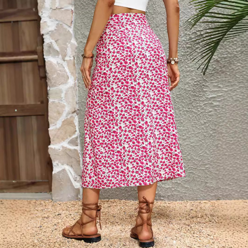 Pre-sale-92158# cross-border fashion women's summer new fashion printed skirt