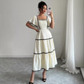 Women's summer spaghetti strap dress  - vacation style, backless, a-line maxi casual sundress