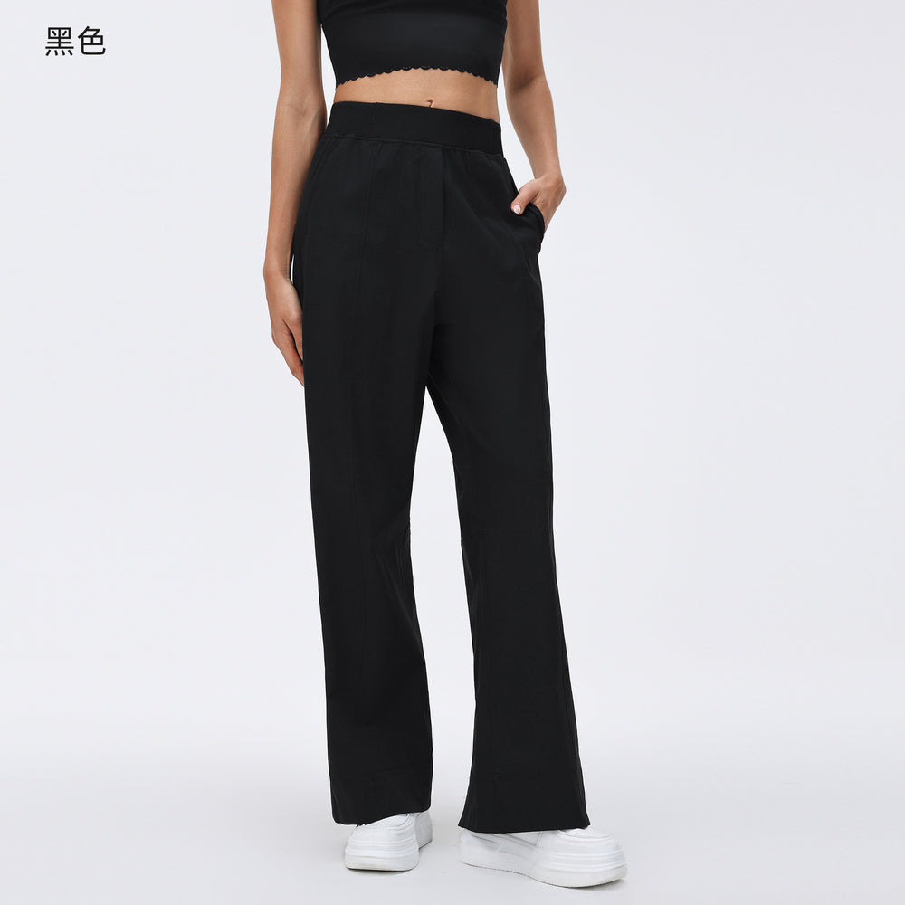 Outdoor water-resistant activewear lounge pants for women - elastic waistband, loose fit, quick-drying, breathable, straight-leg gym pants d26015
