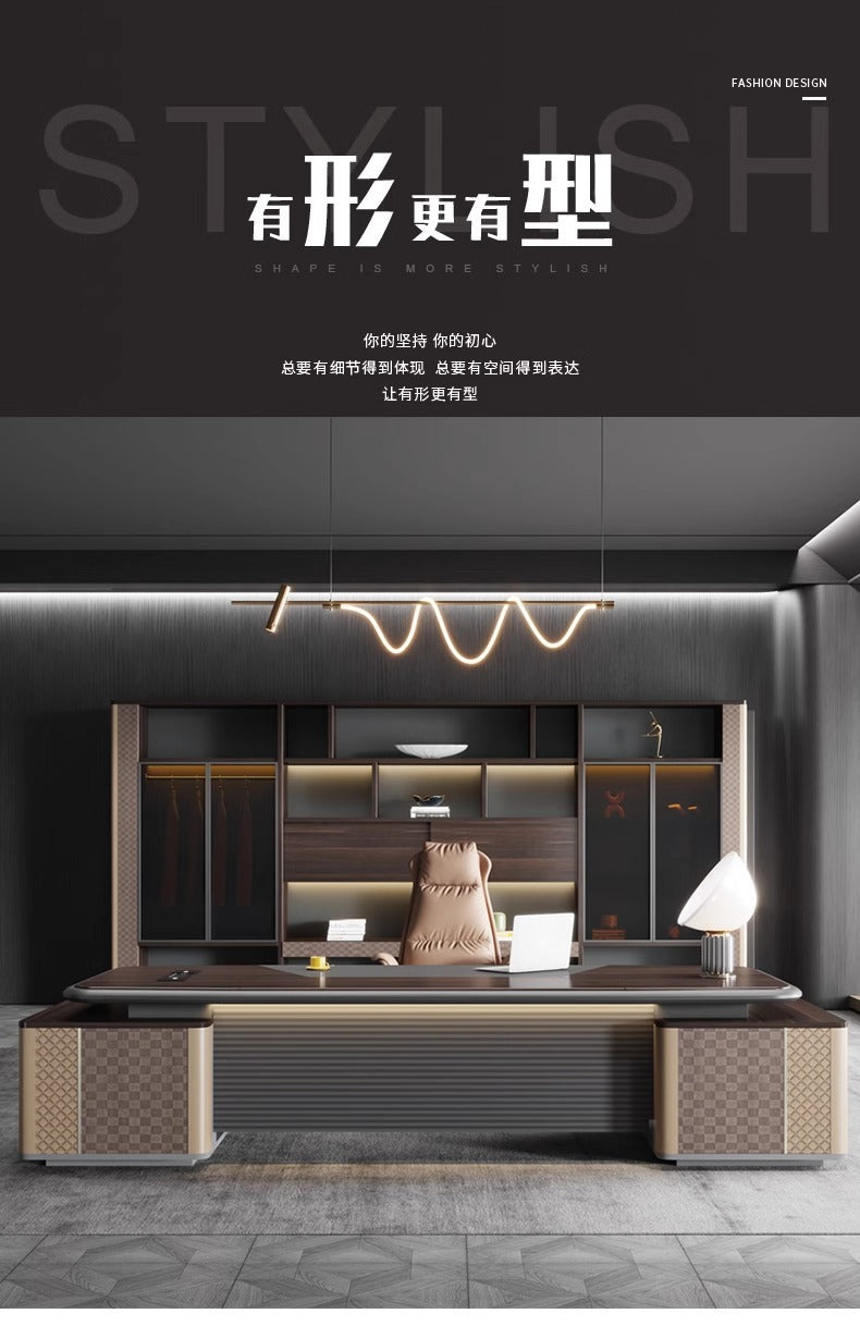 Boss desk office desk casual modern president manager desk supervisor table and chair combination light luxury executive desk office furniture