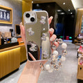 Silver apple 16 pro compatible pleated phone case, iphone 11/12 anti-drop, apple 17 pro stand