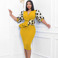 Q069 independent station export women's clothing  new arrival elegant mesh patchwork v-neck bodycon european and american style dress