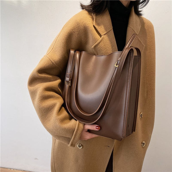 Shoulder bag women's retro large-capacity tote bag new foreign style women's bag Korean version fashion shopping bag popular armpit bag