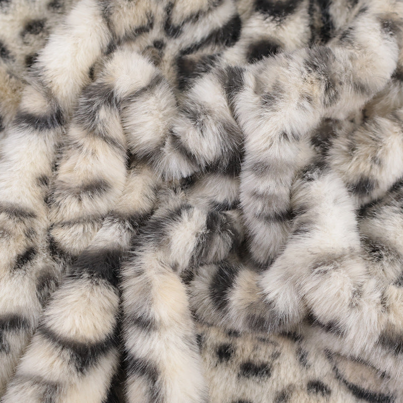 Big leopard print millet mink flannel fabric autumn and winter clothing jacket throw pillow toy home textile printed rice mink fabric